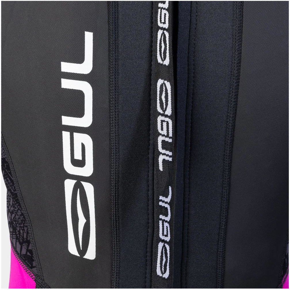 2025 Gul Womens Response 3/2mm Back Zip Long Sleeve Shorty Wetsuit RE4318-C1 - Jet / Broken Palm